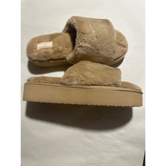 Muk Luks Platform Slippers M 7/8 Kirstey Comfy Slide - Picture 2 of 3